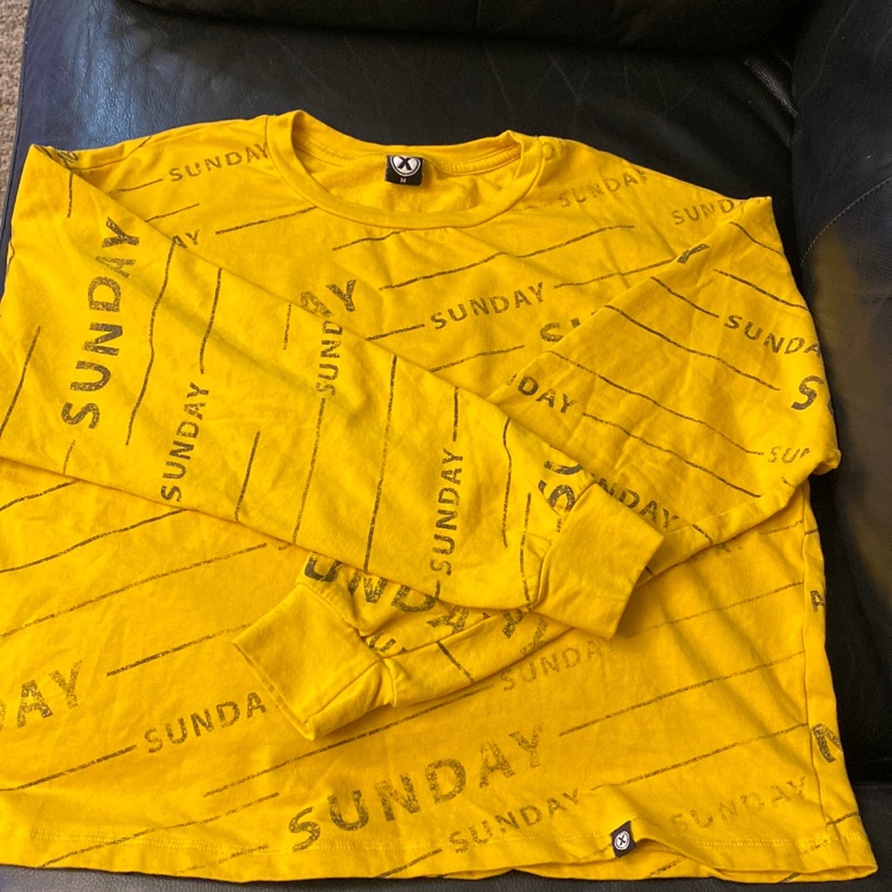 Circle X Yellow Sunday Crop Sweatshirt M